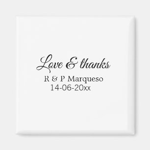 Imán Amor & gracias agregar nombre de la pareja boda ag