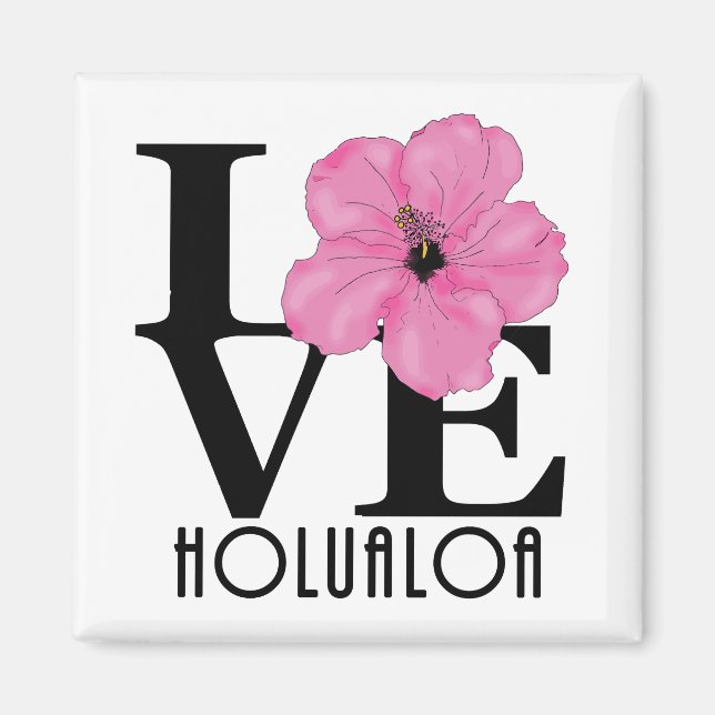Imán AMOR Holualoa Hawaii Rosa (Frente)