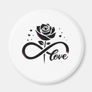 Imán Amor Infinito Rosa Negra - Amor Romántico Eterno D