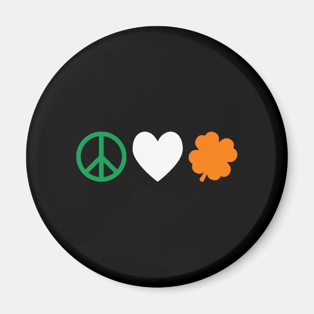 Imán Amor irlandés por la paz y Shamrock (Frente)