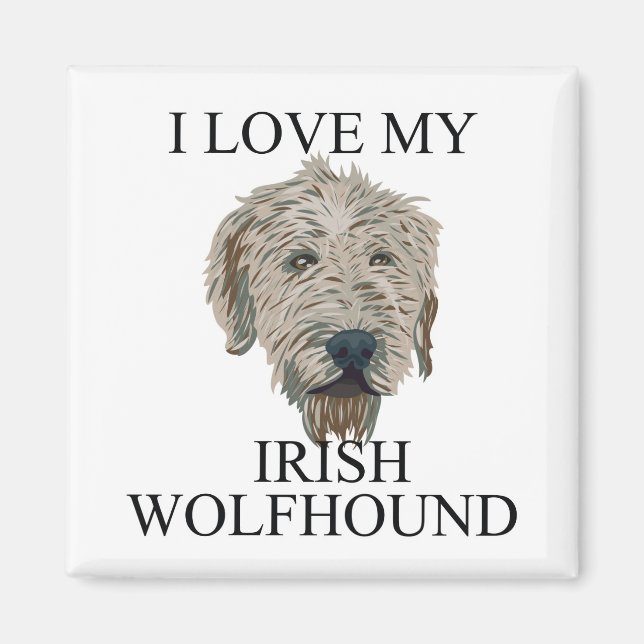 Imán ¡Amor irlandés Wolfhound! (Frente)