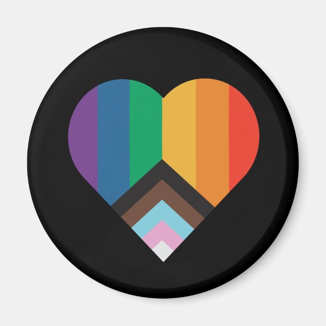 Imán Amor LGBT+orgullo. botón      de bandera arco iris (Frente)