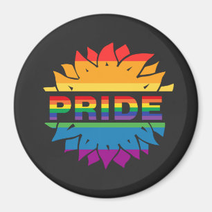 Imán Amor LGBT+Orgullo: flor arco iris Magnet