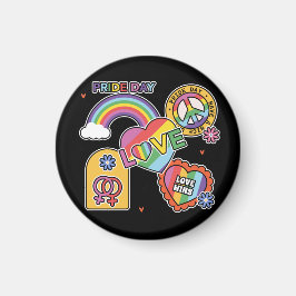 Imán Amor. LGTB+Orgullo. Día del orgullo. Amor arcoiris