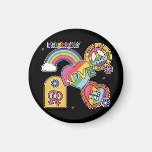 Imán Amor. LGTB+Orgullo. Día del orgullo. Amor arcoiris