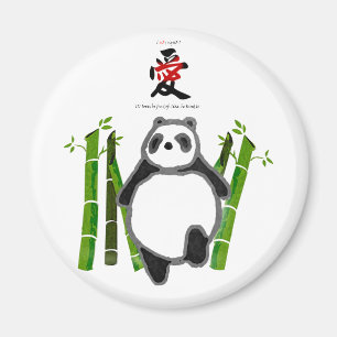 Imán Amor lindo del dibujo de la tinta de la panda