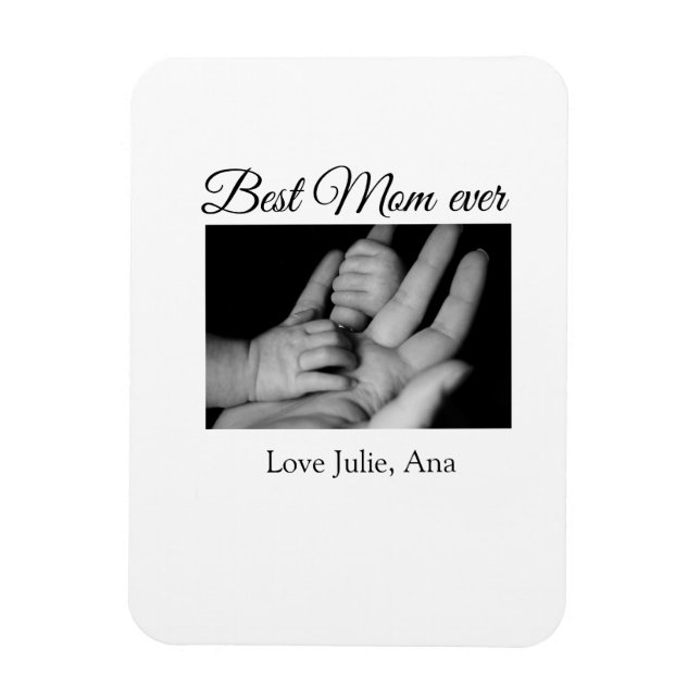 Imán amor mamá Día de la Madre añadir nombre de foto si (Vertical)