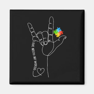 Imán Amor Mes de Concienciación sobre el Autismo No Nec