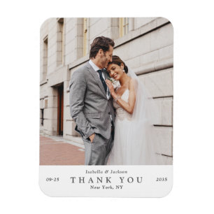 Imán Amor Minimalista & Agradecimiento Foto Boda Dos Fo