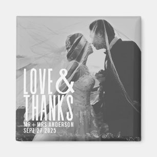 Imán Amor Moderno y Gracias Tarjeta de Boda