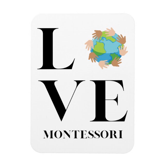 Imán Amor | Montessori | Manos alrededor del mundo (Vertical)