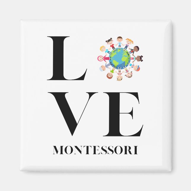 Imán Amor | Montessori | Niños De Todo El Mundo (Frente)