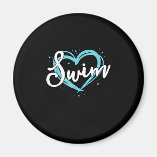 Imán Amor Natación Equipo De Natación Heart Lover Blue