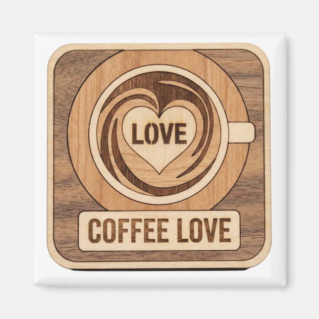 Imán Amor por el Café, Corazón (Frente)