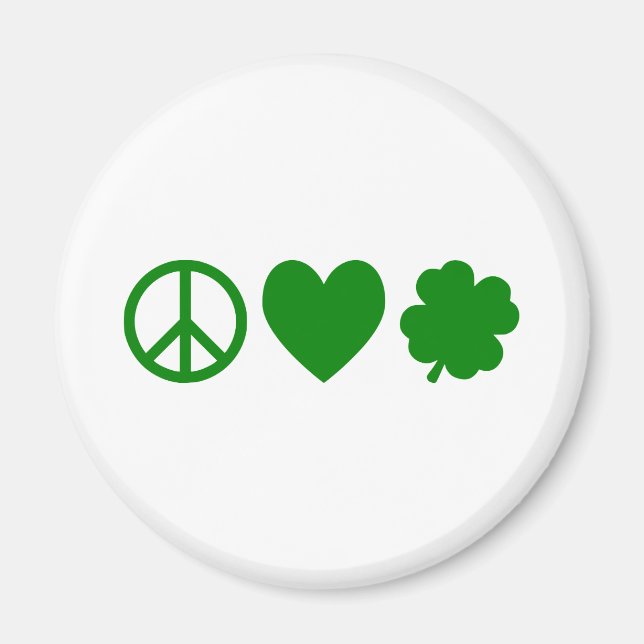 Imán Amor por la Paz Verde y Shamrock (Frente)
