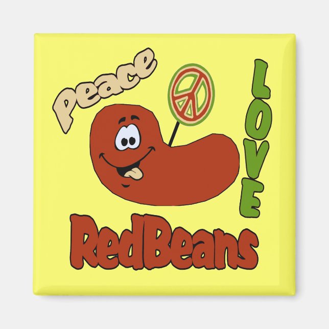 Imán Amor por la paz y frijoles rojos (Frente)