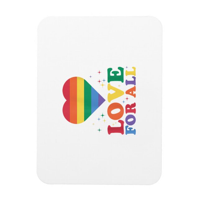Imán Amor por todas las LGBTQ Orgullo arcoiris Lesbiana (Vertical)