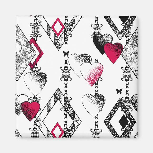 Imán Amor, red de pesca, patchwork (Frente)
