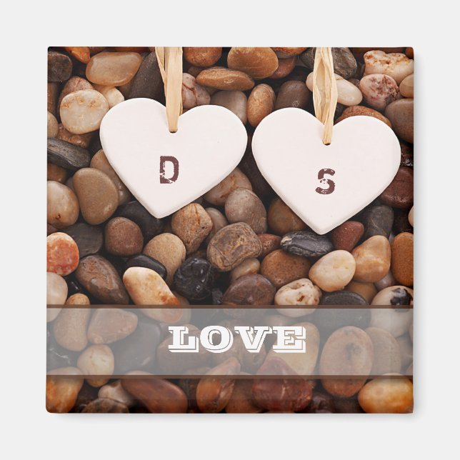 Imán Amor. Regalo de Monogramas, Personalizado de temas (Frente)