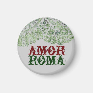 Imán Amor Roma con encaje verde