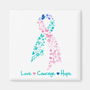 Imán Amor Valor Esperanza Mariposa - Cáncer tiroideo