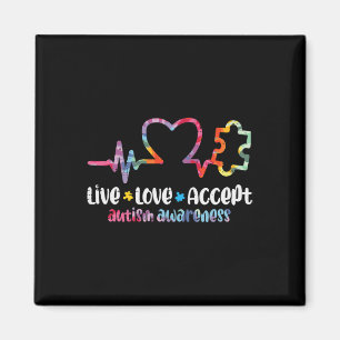 Imán Amor Vivo Acepta Autismo Conciencia Mamá Papá Homb