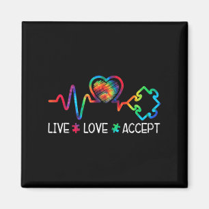 Imán Amor Vivo Aceptar Autismo Conciencia Corazón Golpe