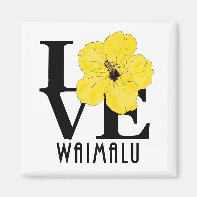 Imán AMOR Waimalu Amarillo Hibiscus (Frente)