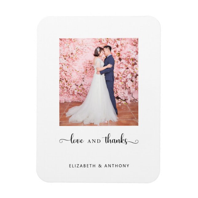Imán Amor y agradecimiento a Boda de Moda de escritura  (Vertical)
