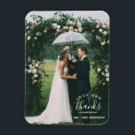Imán Amor y agradecimiento Boda Gracias.<br><div class="desc">Gracias imanes bodas con tu foto favorita del día de la boda. Personalizar estos imanes con sus nombres y foto vertical. Contáctame a través de mi tienda si necesitas ayuda.</div>