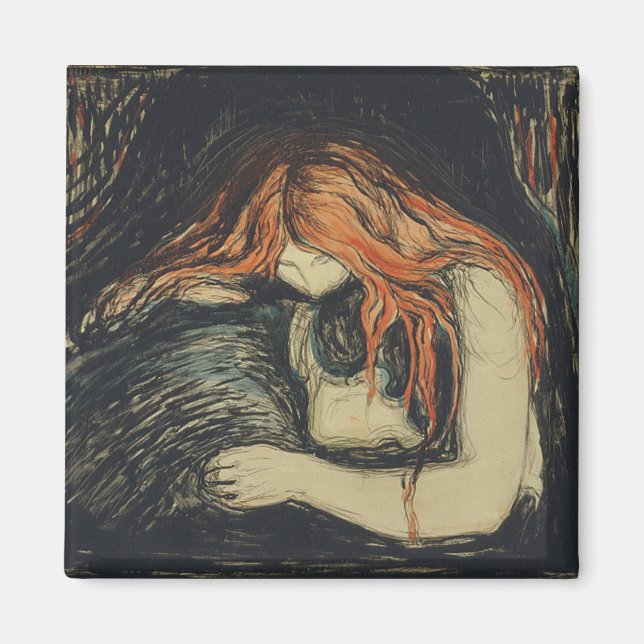 Imán Amor y dolor (El vampiro) (de Edvard Munch) (Frente)