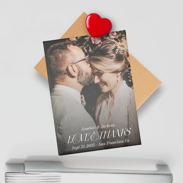 Imán Amor y gracias Boda de escritura elegante foto (Subido por el creador)