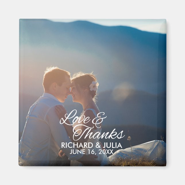 Imán Amor y gracias | Foto Boda Gracias Por Favor (Frente)