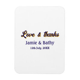 Imán Amor y gracias naranja púrpura fecha de la pareja