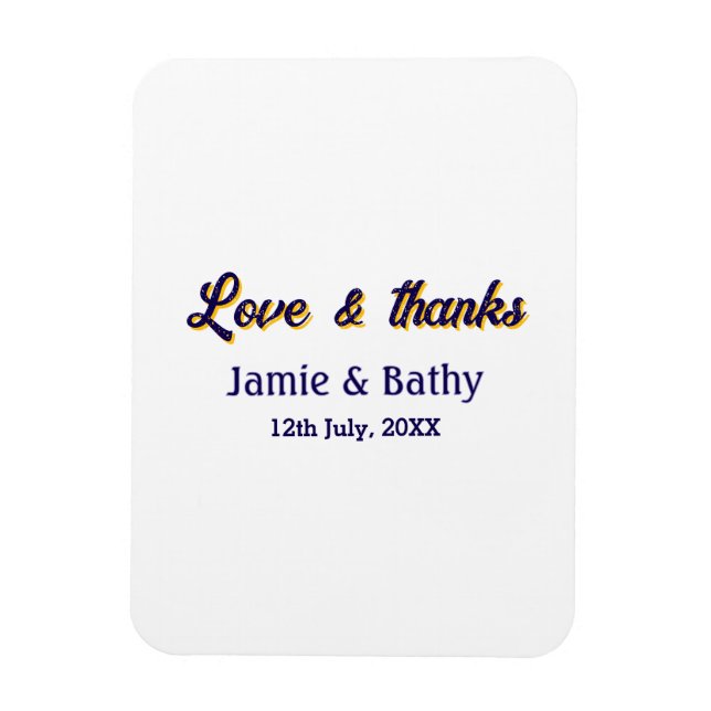 Imán Amor y gracias naranja púrpura fecha de la pareja (Vertical)