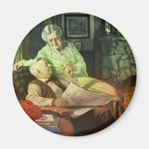 Imán Amor y romance vintage; abuelos románticos