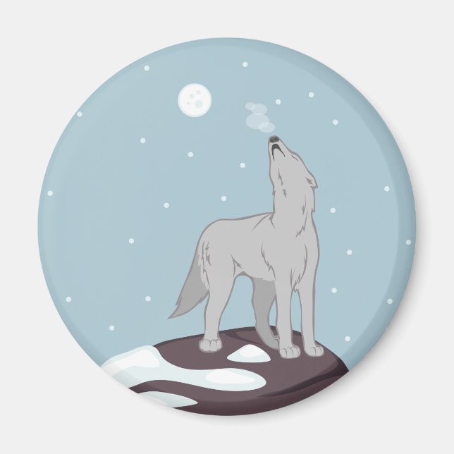 Imán Amortiguando al lobo ártico (Frente)