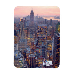 Imán Amplias vistas de Manhattan al atardecer