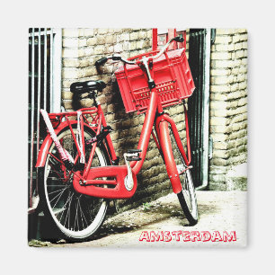 Imán Amsterdam - bicicleta roja, Holanda (imán del