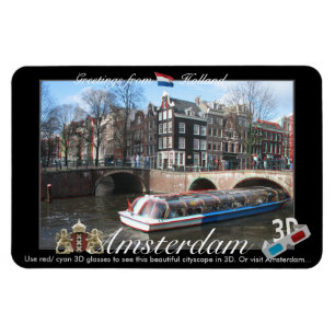 Imán Amsterdam Holland 3D View Anaglyph