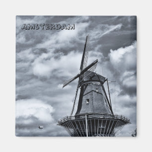 Imán Ámsterdam - Molino de viento, Holanda (Fridge Magn