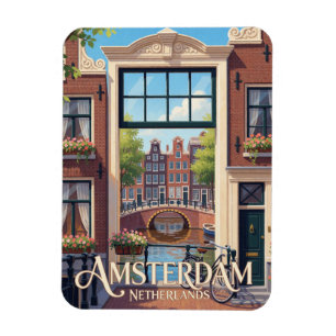 Imán Ámsterdam Países Bajos Casas del Canal Viaje