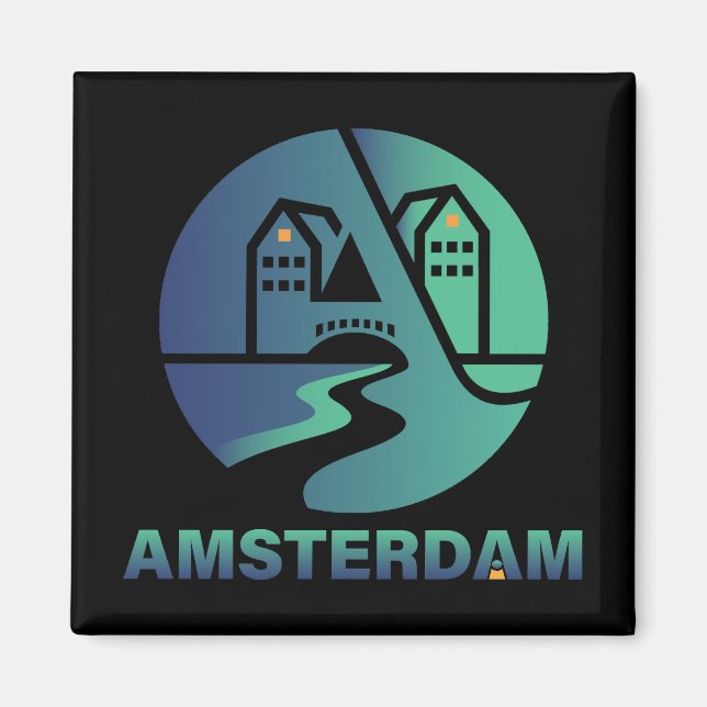 Imán Ámsterdam Países Bajos Europa (Frente)