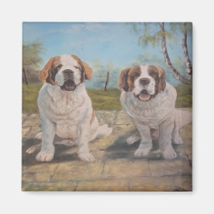 Imán Ana Hayes que pinta dos St Bernards