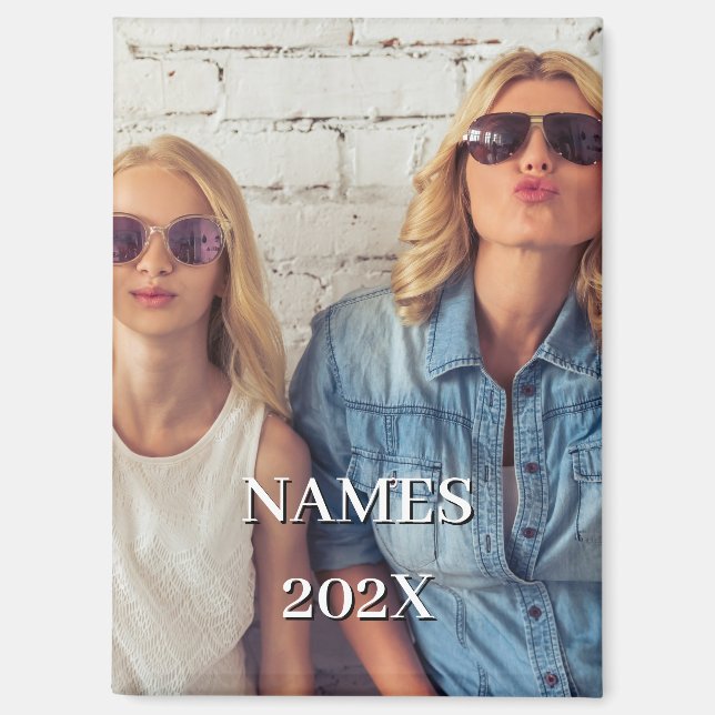 Imán Añadir dos fotos Personalizado vertical texto Keep (Anverso)