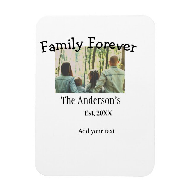 Imán Añadir el nombre de la familia foto año vacaciones (Vertical)