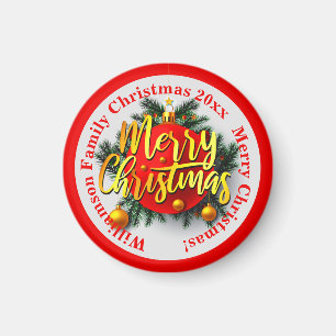 Imán Añadir el nombre de su familia Navidades de año ro