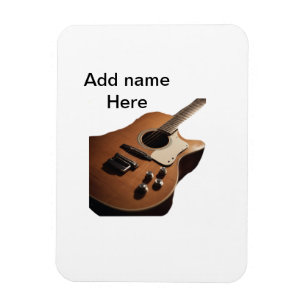 Imán Añadir el nombre texto guitarra acústica marrón ed