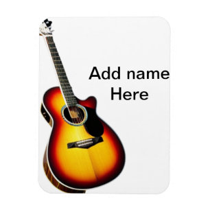 Imán Añadir el nombre texto guitarra acústica marrón ed