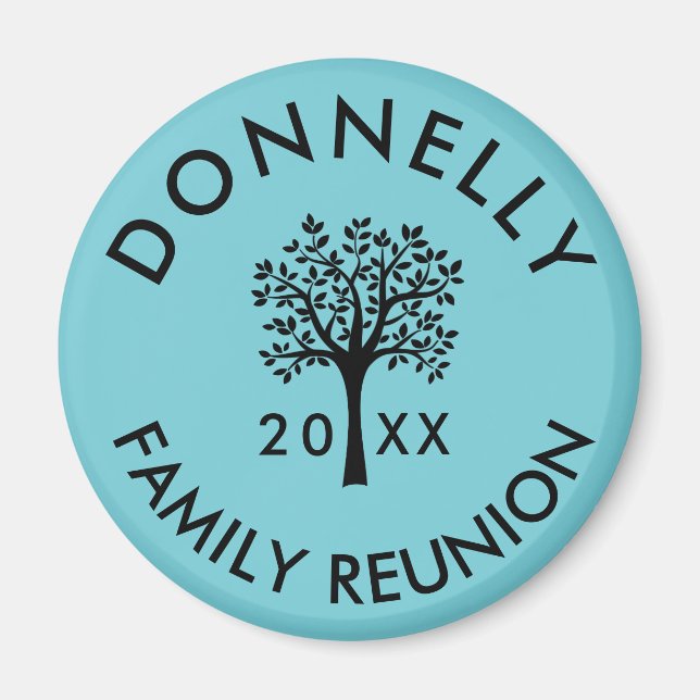 Imán Añadir nombre de año familia Reunión Keepsake Gift (Frente)